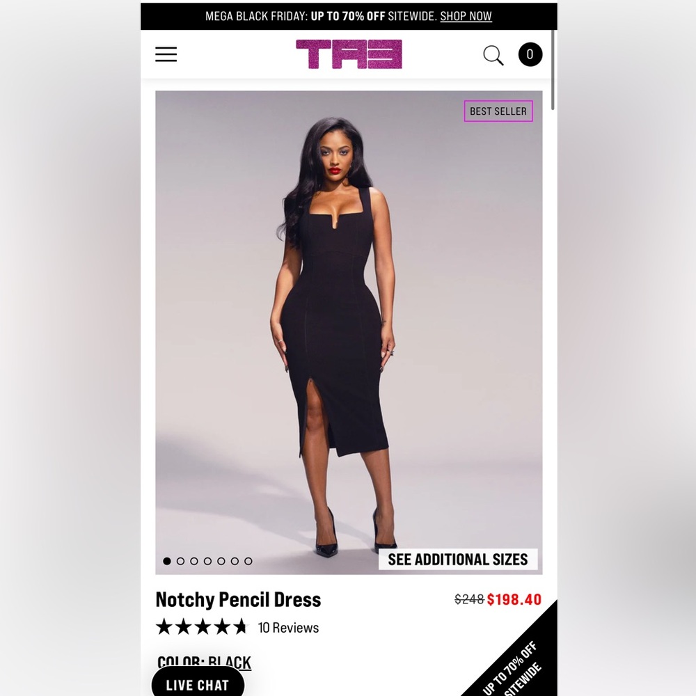 TA3 Notchy Pencil Dress